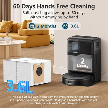 18 pcs Dust Bags for eufy Omni C20 C10 Robot Vacuum, 3.6L Large Capacity Replacement Bags with 3-Layer Odorproof & Leakproof Fabric.