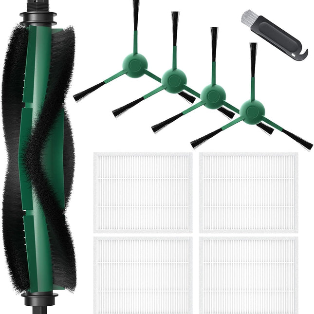 Y0140 Replacement Parts Accessories Compatible with iRobot Roomba 104/105 Vac & Combo, Y0140, Q0120, Y0110, Q011, Q0520 Robot Vacuum, 1 Roller Brush, 4 Hepa Filters, 4 Side Brush, 1 Cleaning Brushes.