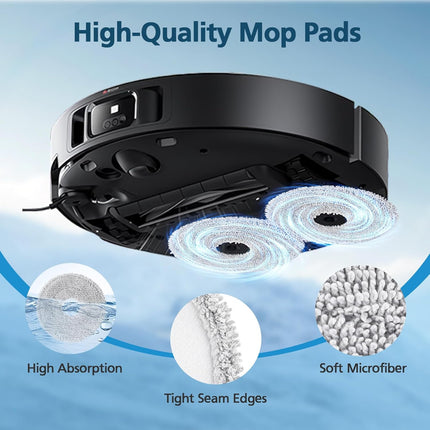 6-Pack Mop Pads for Dreame L40 Ultra/X40 Ultra/X50 Ultra/L50 Ultra/L10S Ultra/ L10s Pro Ultra Heat/L10S Ultra Gen2/L40S Ultra/X30 Ultra/L10 Ultra Robot Vacuum, Washable Microfiber Replacement Pads.
