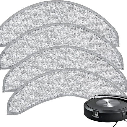 4 Pack Replacement Mop Pads for i-Robot Roomba Combo j7+/ j9+ Accessories, Microfiber Washable Mopping Pad for iRobot Roomba Combo j7+/ j9+ Robot Vacuum and Mop (Not fits for Roomba j7/ j7+/ j9+).
