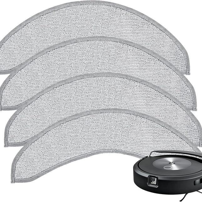 4 Pack Replacement Mop Pads for i-Robot Roomba Combo j7+/ j9+ Accessories, Microfiber Washable Mopping Pad for iRobot Roomba Combo j7+/ j9+ Robot Vacuum and Mop (Not fits for Roomba j7/ j7+/ j9+).