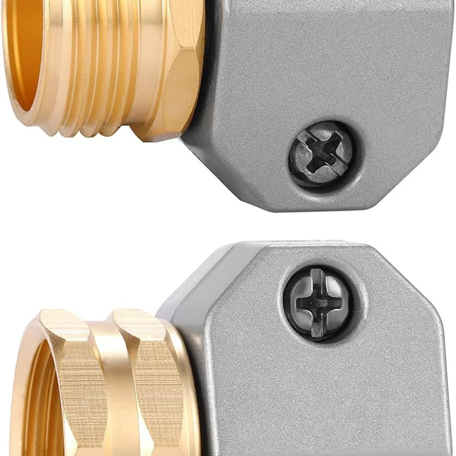 Zinc and Aluminum Male and Female Coupling, Fits All 5/8-Inch and 3/4-Inch Garden Hose Repair Fitting, 2 Pack(Female & Male).
