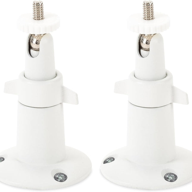 Adjustable Metal Wall Mount for Arlo Essential 3rd Gen/2nd/1st/Go 2/Arlo Pro (6th Gen)/Pro 5S 2K/Pro/4/3/Ultra (3rd Gen)/Ultra 2/Ultra & Ring Stick Up Cam (Battery/Plug-In) (2-Pack, White).
