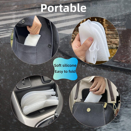 Waterproof Shoe Covers 2 Pairs,Rain Shoe Covers Reusable Silicone Non Slip Shoe Covers for Outdoor,Rain Shoe Covers for Women and Men (Clear, Large).