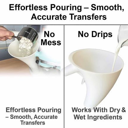 Funnel for Kitchen Aid Mixer, Kitchen Aid Accessories and Attachments, Pouring Chute for Kitchid Mixer, Fits Tilt-Head 4.5–5 Qt (KSM150), Durable Dishwasher-Safe Baking Tool.