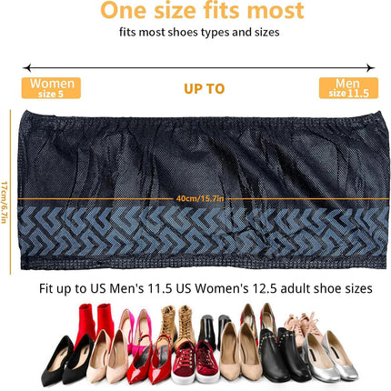 Shoe Covers Disposable 50 Pack (25 Pairs) - Durable, Non-Slip, Water Resistant, and Recyclable Boot Covers for Indoor and Outdoor Use - One Size Fits Most (Non-woven-Black).