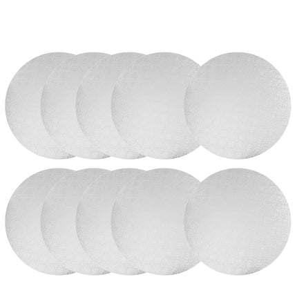 White Wraparound Cake Pastry Round Drum Board 1/4 Inch Thick, 12 Inch Diameter - Pack of 10.