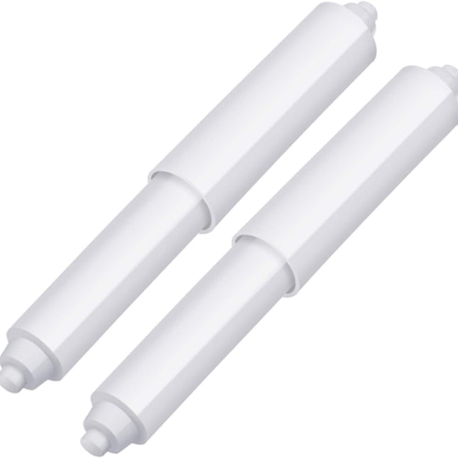 2 Pcs Universal Toilet Paper Holder Replacement Rod Spring Loaded Plastic Retractable Paper Replacement Rod Toilet Tissue Roll Holder Insert for Bathroom Home Fixture Accessories(White).