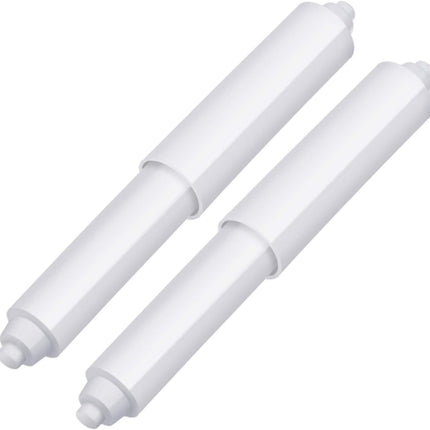 2 Pcs Universal Toilet Paper Holder Replacement Rod Spring Loaded Plastic Retractable Paper Replacement Rod Toilet Tissue Roll Holder Insert for Bathroom Home Fixture Accessories(White).