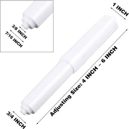 2 Pcs Universal Toilet Paper Holder Replacement Rod Spring Loaded Plastic Retractable Paper Replacement Rod Toilet Tissue Roll Holder Insert for Bathroom Home Fixture Accessories(White).