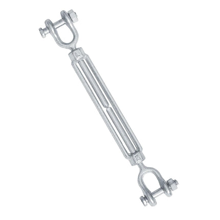 1/4" Jaw Jaw Turnbuckle Galvanized Jaw and Jaw Turnbuckle, Jaw Jaw Closed Body Marine Turnbuckle Jaw, 2000lbs Working Load Limit, Durable for Wire Rope Cable (1/4" x 4").