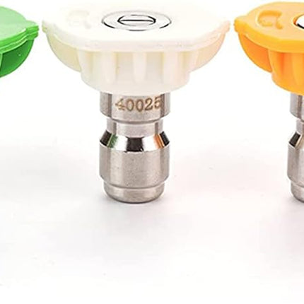 Pressure Washer Spray Nozzle Tips Multiple Degrees, 1/4 inch 5-Pack (2.5 GPM).