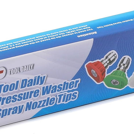 Pressure Washer Spray Nozzle Tips Multiple Degrees, 1/4 inch 5-Pack (2.5 GPM).