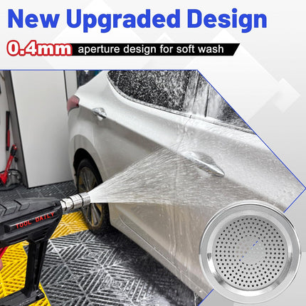 Pressure Washer Nozzle Tips for Soft Wash, Shower Nozzle for Pressure Washing with 1/4” Quick Connector, Stainless Steel Power Washer Shower Sprinkler for Car Washing and Gardening, 2 Pack.