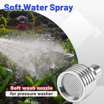 Pressure Washer Nozzle Tips for Soft Wash, Shower Nozzle for Pressure Washing with 1/4” Quick Connector, Stainless Steel Power Washer Shower Sprinkler for Car Washing and Gardening, 2 Pack.