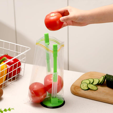 Baggy Rack Holder for Food Meal Prep,Plastic Freezer Bag Holder Stand for Filling, Adjustable Food Storage Bag Holders,Gallon Bag Holder (Pack of 4).