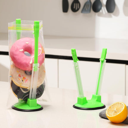 Baggy Rack Holder for Food Meal Prep,Plastic Freezer Bag Holder Stand for Filling, Adjustable Food Storage Bag Holders,Gallon Bag Holder (Pack of 4).