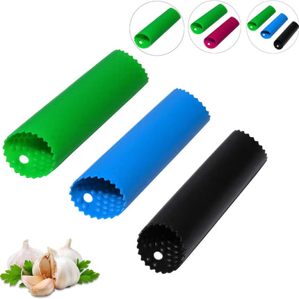 Garlic Peeler Skin Remover Roller Keeper,Easy Quick to Peeled Garlic Cloves with Silicone Tube Roller Garlic Peeling Kitchen Tool(3 Colors).