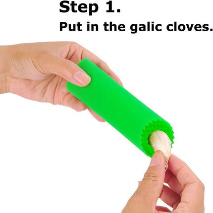 Garlic Peeler Skin Remover Roller Keeper,Easy Quick to Peeled Garlic Cloves with Silicone Tube Roller Garlic Peeling Kitchen Tool(3 Colors).