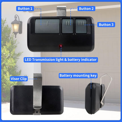 893MAX Garage Door Opener Remote, for LiftMaster/Chamberlain/Craftsman Garage Door Opener, Replaces 893LM G953EV-P2 371LM 373LM 890MAX 971LM 973LM（2 Pack）.