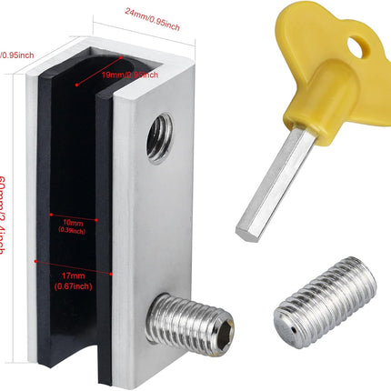 Window Locks, 4 Sets Sliding Security Window Lock with Key for Vertical & Horizontal Sliding Windows & Sliding Doors, Adjustable Window Locks Security Window Stoppers for Patio Bedroom Home and Office.