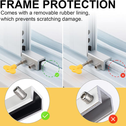 Window Locks, 4 Sets Sliding Security Window Lock with Key for Vertical & Horizontal Sliding Windows & Sliding Doors, Adjustable Window Locks Security Window Stoppers for Patio Bedroom Home and Office.