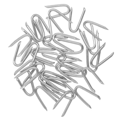 Steel Wire Fencing Staples (200 pcs), Galvanized U-Shaped Fasteners Nails for Wire Mesh and Woven Fencing.