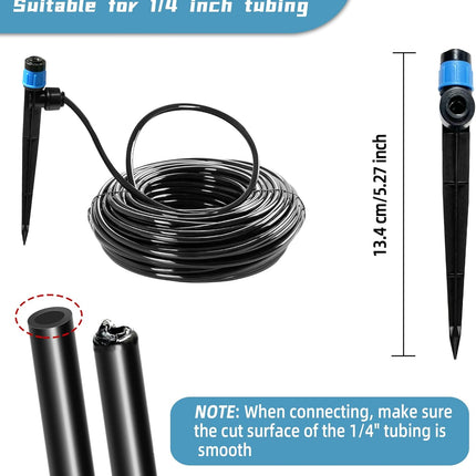 30PCS Push-to-Fit Drip Irrigation Emitters for 1/4 inch Irrigation Tubing, Adjustable 360 Degree Vortex Drip Emitters with Stake, Irrigation Dripper Sprinklers for Drip Irrigation System.