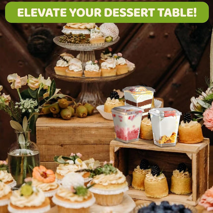 20 Pack 5 Oz Plastic Dessert Cups with Lids and Spoons, Yogurt Parfait Appetizer Cups for Party, Clear Mini Dessert Shooter Cups with Spoons for Pudding Fruit Trifle Ice Cream.