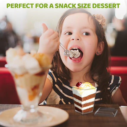 20 Pack 5 Oz Plastic Dessert Cups with Lids and Spoons, Yogurt Parfait Appetizer Cups for Party, Clear Mini Dessert Shooter Cups with Spoons for Pudding Fruit Trifle Ice Cream.