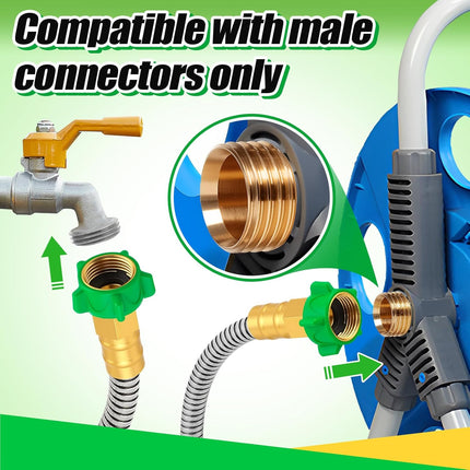 3ft Short Garden Hose with Female to Female Connector - Metal Leakproof Leader Hose for Hose Reel, Heavy Duty 304 Stainless Steel Flexible Hose for Outdoor Garden Watering Car Pet Cleaning.