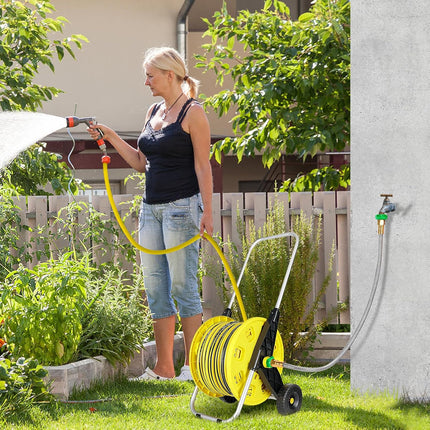 3ft Short Garden Hose with Female to Female Connector - Metal Leakproof Leader Hose for Hose Reel, Heavy Duty 304 Stainless Steel Flexible Hose for Outdoor Garden Watering Car Pet Cleaning.