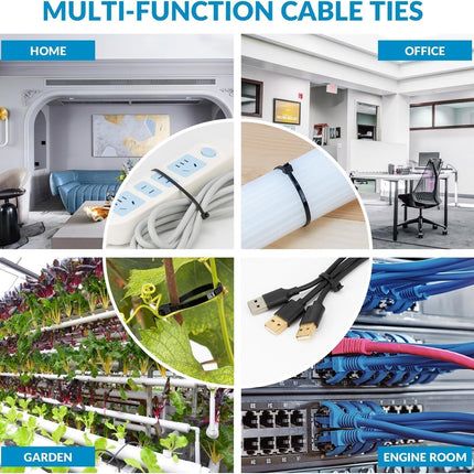 12 Garden Green Zip Ties Heavy Duty 100 Pack, 120 LBS Tensile Strength, Premium Nylon Cable Wire Ties, Self-locking Plastic Ties for Indoor and Outdoor Use.