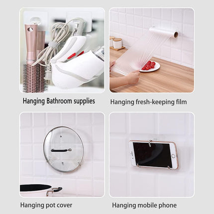 Adhesive Hooks Kitchen Wall Hooks - 24 Packs Heavy Duty 24lb(Max) Nail Free Transparent,Waterproof,Sticky Stainless Hangers for Keys,Bathroom, Shower, Outdoor, Kitchen,Door,Home Improvement,Utility.