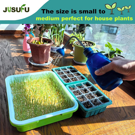 Watering Can for Seedlings, Small Watering Can for House Plant Garden Flower 15oz/0.45l (Blue).