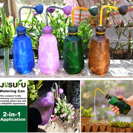 Watering Can for Seedlings, Small Watering Can for House Plant Garden Flower 15oz/0.45l (Blue).