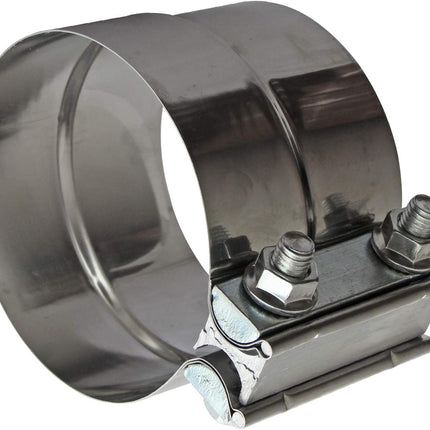 4" Lap Joint Exhaust Band Clamp - Stainless Steel With 1 Block 2Pcs For 4" Od To 4" Id Exhaust Pipe, Muffler, Elbow And Exhaust Tubing Connection(2 Pack).