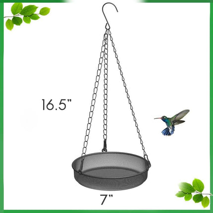Hanging Bird Feeder, Birdfeeder Hanging for Garden Yard Outside Hanging Bird Feeder Tray - Metal Mesh Platform Feeders for Birds Outside Outdoors Hanging for Attracting Birds - Original.