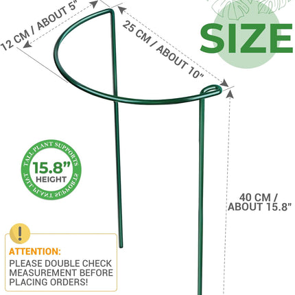 6 Pack Plant Support Plant Stakes, Metal Peony Support, Garden Plant Supports, Plant Cage, Plant Support Ring, Plant Support Stakes for Peony, Tomato, Hydrangea, Indoor Plants, 9.8 W x 15.7 H.