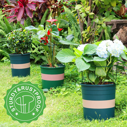 6 Pack Plant Support Plant Stakes, Metal Peony Support, Garden Plant Supports, Plant Cage, Plant Support Ring, Plant Support Stakes for Peony, Tomato, Hydrangea, Indoor Plants, 9.8 W x 15.7 H.