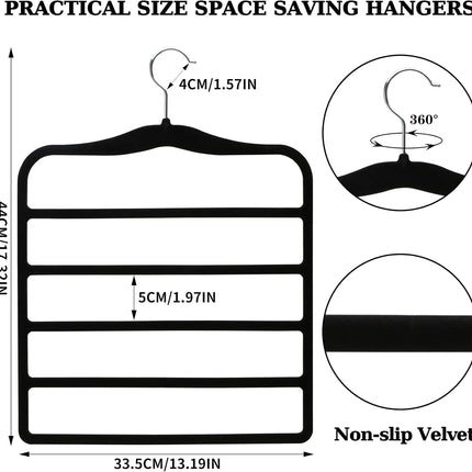 Closet Organizers and Storage,3 Pack Velvet Pants-Hangers-Space-Saving,Non Silp 5 Tier Scarf Jeans Organizer,Dorm Room Essentials for College Students Girls Boys Guys,Organization and Storage.