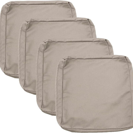 Patio Cushion Covers 24x24 Waterproof Outdoor Cushion Covers for Patio Furniture 4Pack Patio Cushion Slicovers Replacement Outdoor Seat Cushion Slip Cover for Wicker Chair, Tan.