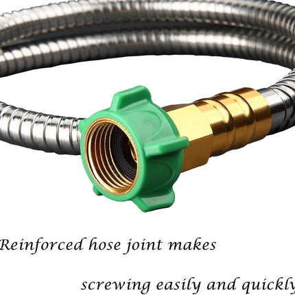 304 Stainless Steel Metal 3FT Short Garden Hose 3 Feet Flexible, Portable & Lightweight Kink Free Garden Water Outdoor Hose.