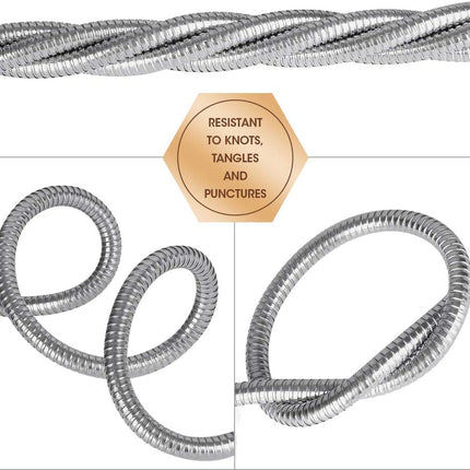 304 Stainless Steel Metal 3FT Short Garden Hose 3 Feet Flexible, Portable & Lightweight Kink Free Garden Water Outdoor Hose.