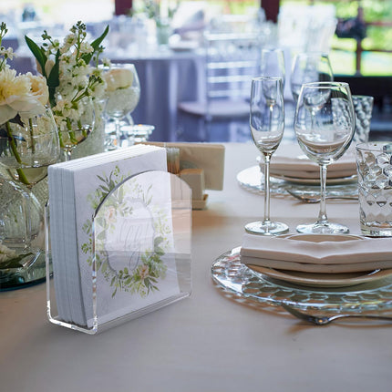 Napkin Holder, 2 Pack Clear Acrylic Napkin Tissue Holder for Table,Tissue Paper Cocktail Napkin Holder for Kitchen, Dinner Napkin Dispenser for Bar, Restaurant.