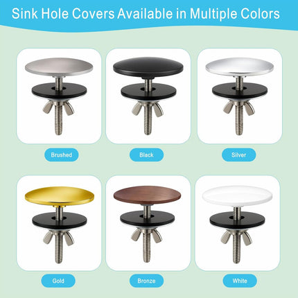 2-Inch Faucet Hole Cover, Sink Hole Cover, Solid Brass Chrome-Plated Kitchen Sink Tap Hole Plate Stopper Cover for Home Kitchen and Bathroom, Kitchen Sink Hole Covers (Silver).