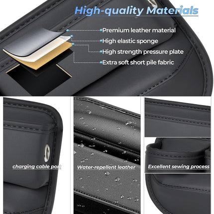 Anti-Drop Car Seat Gap Filler Organizer, Premium Leather Console Organizer, Easy Access to Phone/Keys, Universal Fit for Car SUV Truck Multi-Purpose Essentials Organizer(2PC).