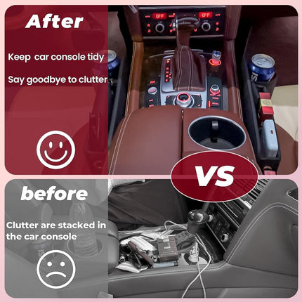 Anti-Drop Car Seat Gap Filler Organizer, Premium Leather Console Organizer, Easy Access to Phone/Keys, Universal Fit for Car SUV Truck Multi-Purpose Essentials Organizer(2PC).