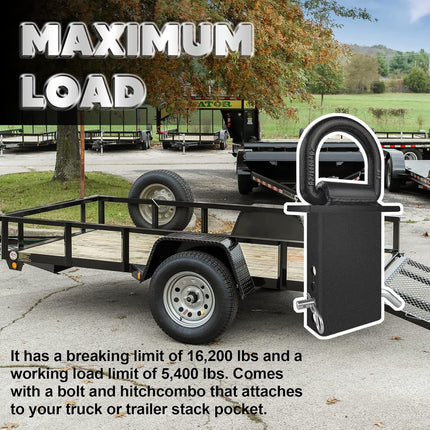 Stake Pocket D Rings 4Pcs 18000lbs Heavy Duty Removable D-Ring Stake Pocket Tie Down for Utility Trailers and Flatbeds with Hitch Pin, Removable Tie Down Utility for Flatbed Cargo Trucks, Black.