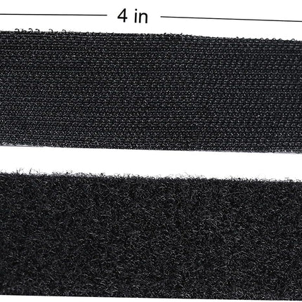 20 Sets 1x4 Inch Hook and Loop Fastener Strips with Adhesive Heavy Duty Double Sided Sticky Picture Hanging Wall Mounting Tape for Home and Office Use, Black.